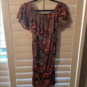 Hello Miz off the shoulder maternity dress